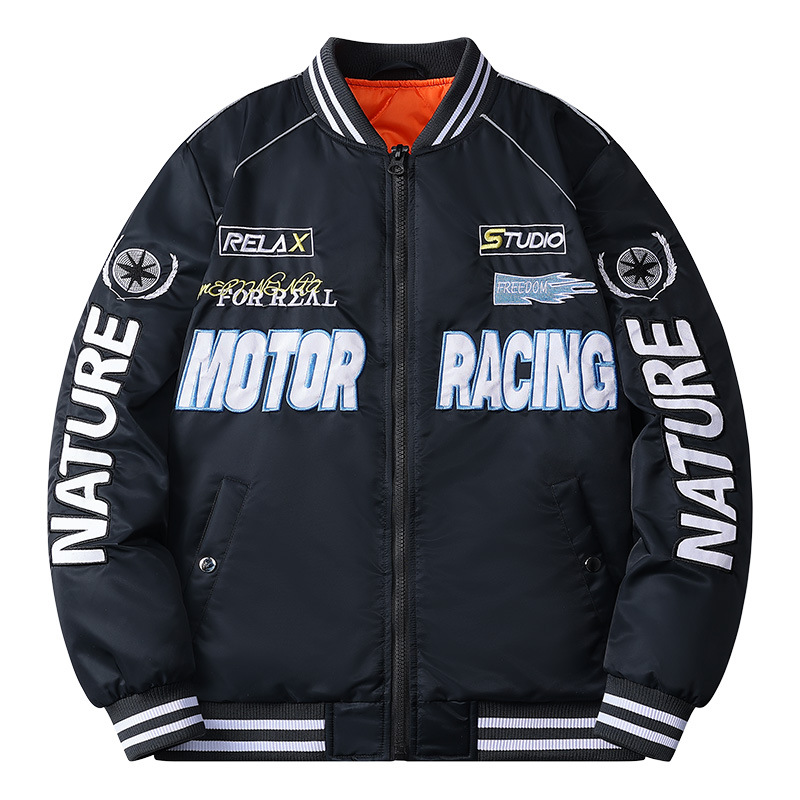 Thickened flight men's new autumn winter loose baseball fashionable and handsome motorcycle cotton jacket_voghion.com