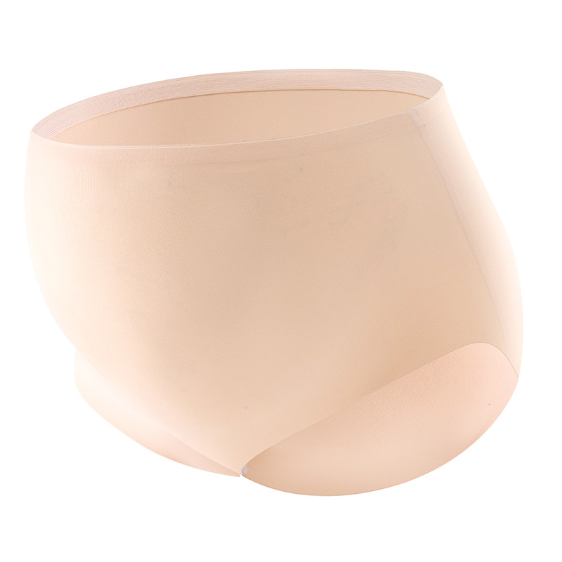 Seda de hielo transpirable y sin costuras mujeres embarazadas, temprano, medio y tardío, cintura alta, abdomen, embarazo, posparto, antibacteriano, entrepierna inferior de algodón, pantalones cortos de talla grande image 9