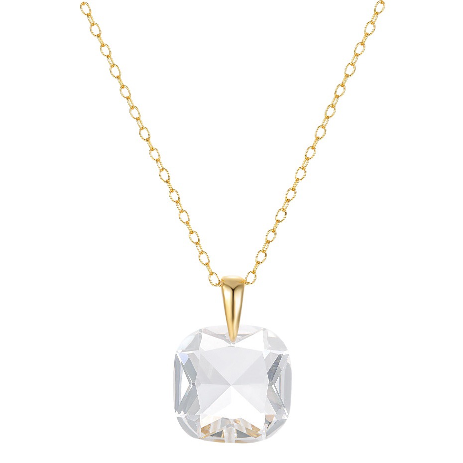 Venta caliente de la manera pendientes dopamina 2023 Europea y Americana atmósfera lujo cristal Circón diario COLLAR COLGANTE a juego