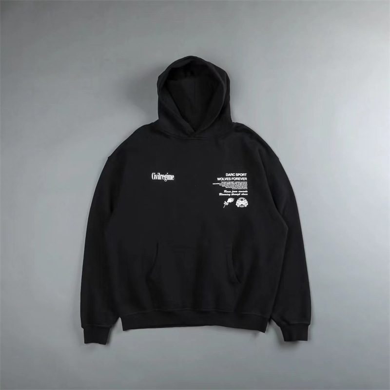 DARC SPORT marca de moda para hombres y mujeres mismo suéter con capucha Impresión de letras con forro polar entrega de una sola pieza