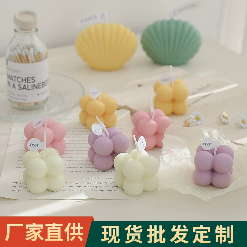 Маленькая ароматическая свеча в форме куба, креативный аромат, небольшой подарок, воск ручной работы, украшение для дома, реквизит для создания атмосферы и фотосессий.