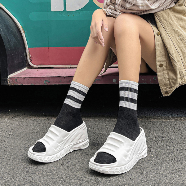 fashionable women's mules platform heels