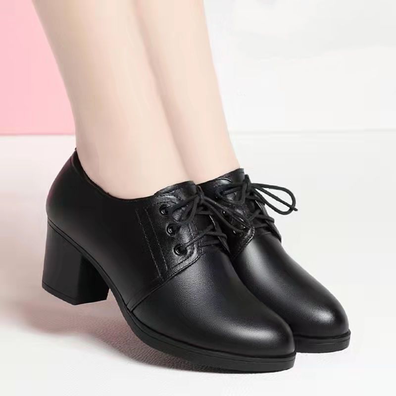 Zapatos para mujeres 2026 verano nuevos zapatos de tacones altos para mujeres zapatos de cuero poco profundos primavera y otoño zapatos de baile de tacones altos