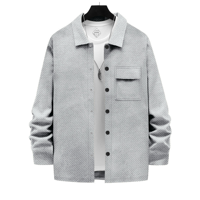 Nuevo comercio exterior transfronterizo primavera y otoño estilo americano pesado ropa de hombre retro Jacquard casual camisa de punto chaqueta de hombre