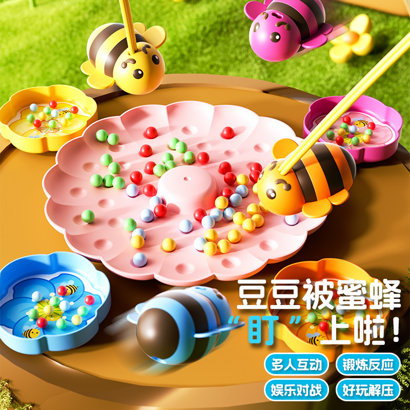 Amazon Bee Pearl Picking Tabletop Game Children's Educational Concentration Training Parent-Child Interactive Toys Wholesale