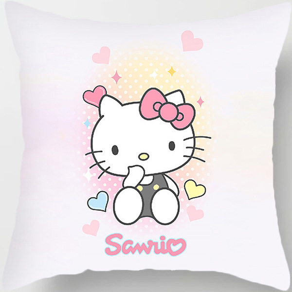 Chica de dibujos animados corazón dormitorio decoración Hello Kitty gato Rosa funda almohada sofá coche cojín