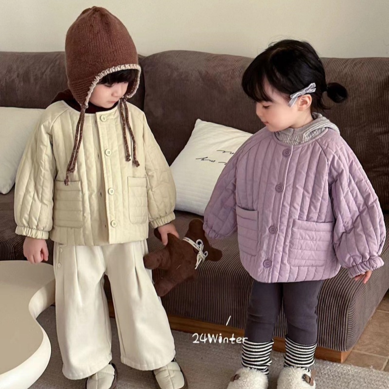 Child Star Round Girls 2024 modelos de otoño e invierno más terciopelo grueso chaqueta de algodón cálida chaqueta coreana de moda para bebé femenino
