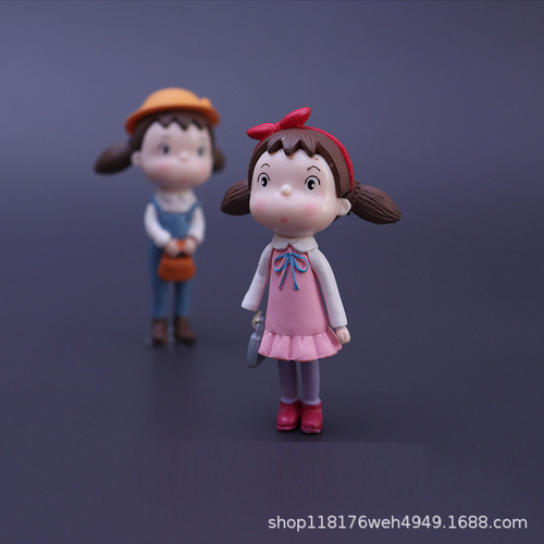 Cute girl character doll ornaments doll figure Q cute big face girl heart miniature model cake accessories