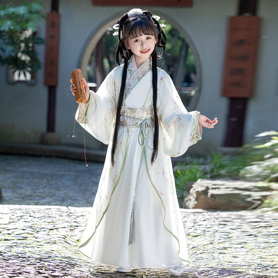 Children's Warring States Robe 2025 New Style Girls' Hanfu Suit Elegant Little Girl's Ancient Dress Girls' suit Guofeng Performance Dress