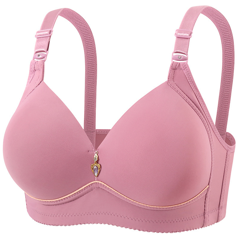 Cross-Border Foreign Trade Plus Size Middle-Aged Mother's Wire-Free Women's Push-Up Beautiful Back Underwear Bra Thin Push-Up Seamless