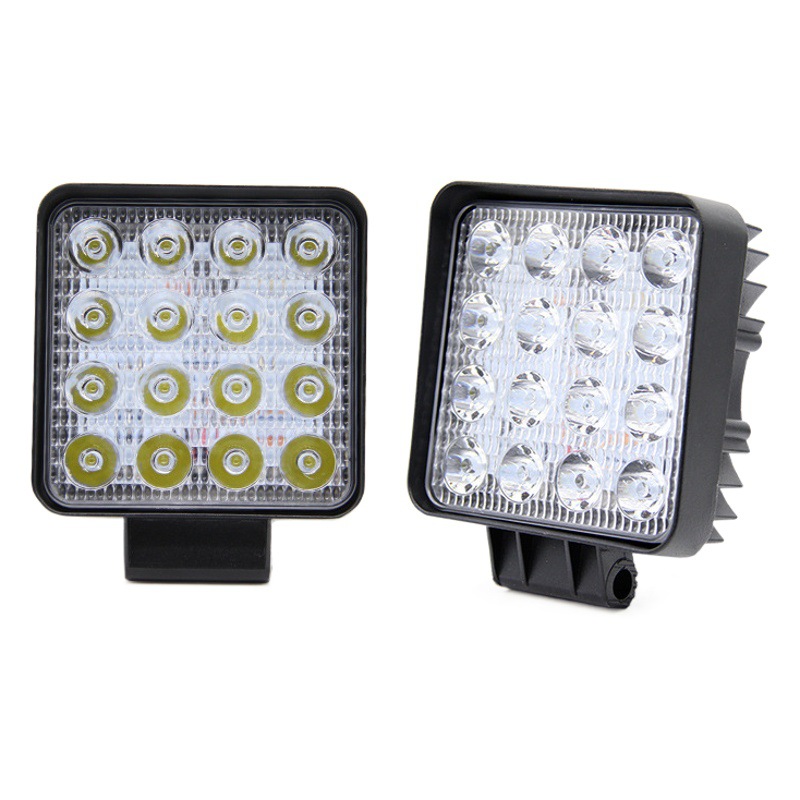 Luz LED impermeable para coche, luz cuadrada de 48W, luz todoterreno de 4 pulgadas, foco para camión, luz agrícola, luz de trabajo súper brillante