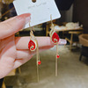 Silver needle, earrings, fashionable zirconium, french style, silver 925 sample, light luxury style, internet celebrity