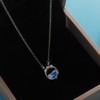 Chain stainless steel, pendant, necklace, does not fade, moonstone, Korean style, simple and elegant design, Birthday gift