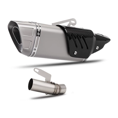 Motorcycle exhaust pipe tail-section silencer set, Scorpio AR