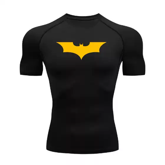 Men's Compression Short Sleeve Workout T-Shirt Crew Neck Quick-Dry Running Gym Top for Basketball Soccer