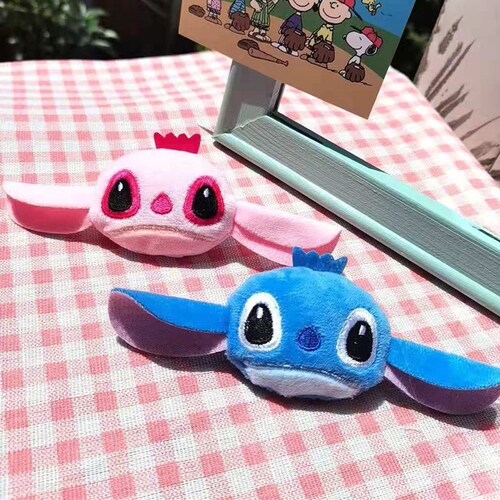 ins cartoon plush doll brooch Lilo and Stitch couple doll pin headband hair band doll accessories