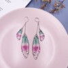 Long crystal earings, fresh earrings, gradient