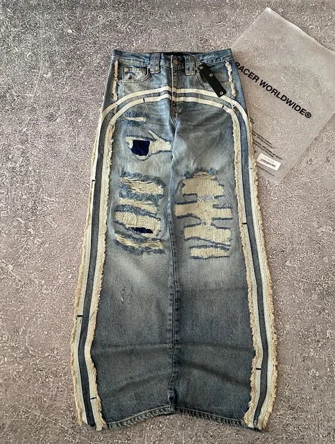 Europa y Estados Unidos transfronterizos retro gótico americano Harajuku y2k personalidad estilo callejero agujeros jeans casuales pantalones de piernas