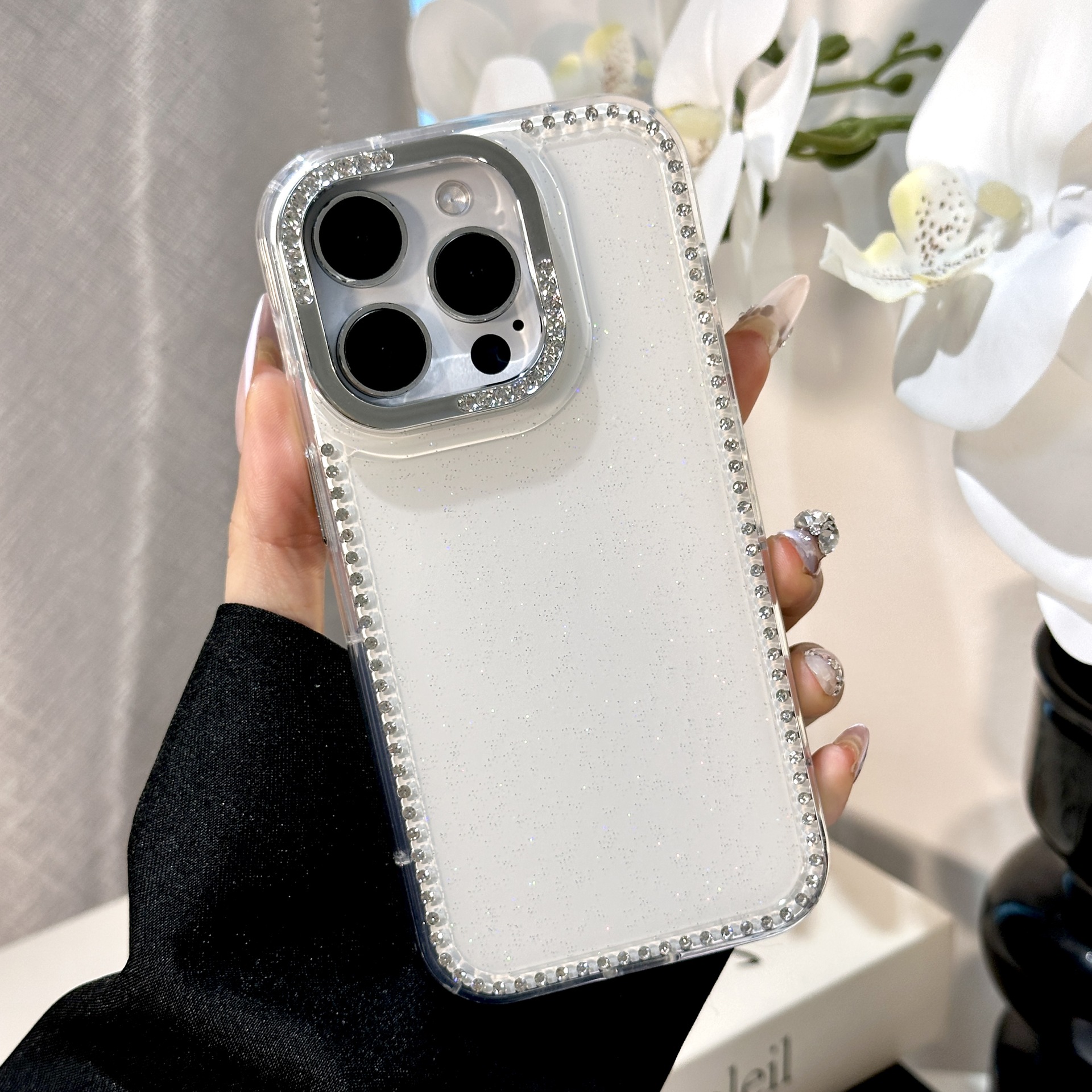 Diamante flash de dopamina de color simple para Apple 16ProMax funda para teléfono 15Pro Pareja 14/13 Nuevo 15PM