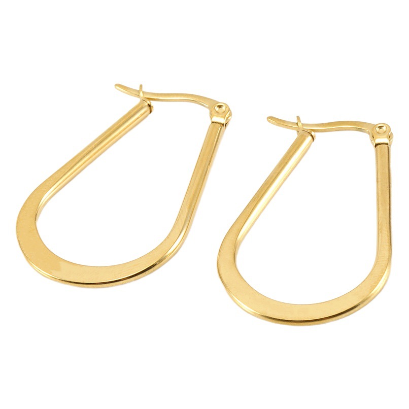 Pendientes de gota de agua roja neta de acero de titanio europeo y americano hembra 18K galvanoplastia de vacío de acero inoxidable pendientes de hebilla simple pendientes al por mayor