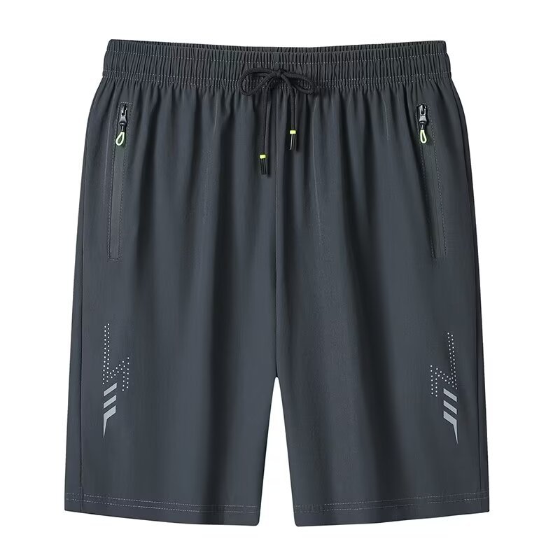 Camisas y menos ropa, pantalones cortos de seda de hielo para hombres, pantalones de cinco puntos para deportes de ocio de verano, pantalones de secado rápido, hombres de verano, tallas grandes, sueltas y versátiles