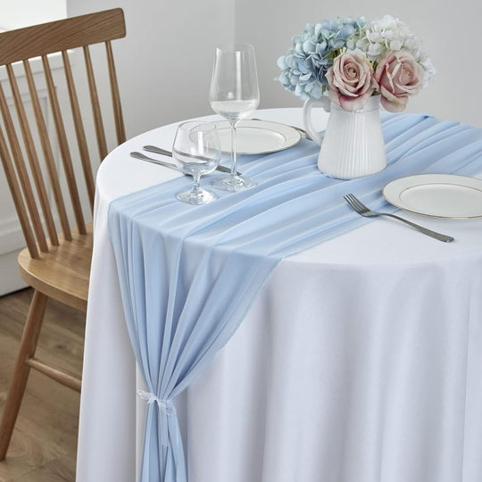 Chiffon table runner Nordic wedding festival party tablecloth decoration wedding solid color chiffon table runner wedding factory wholesale