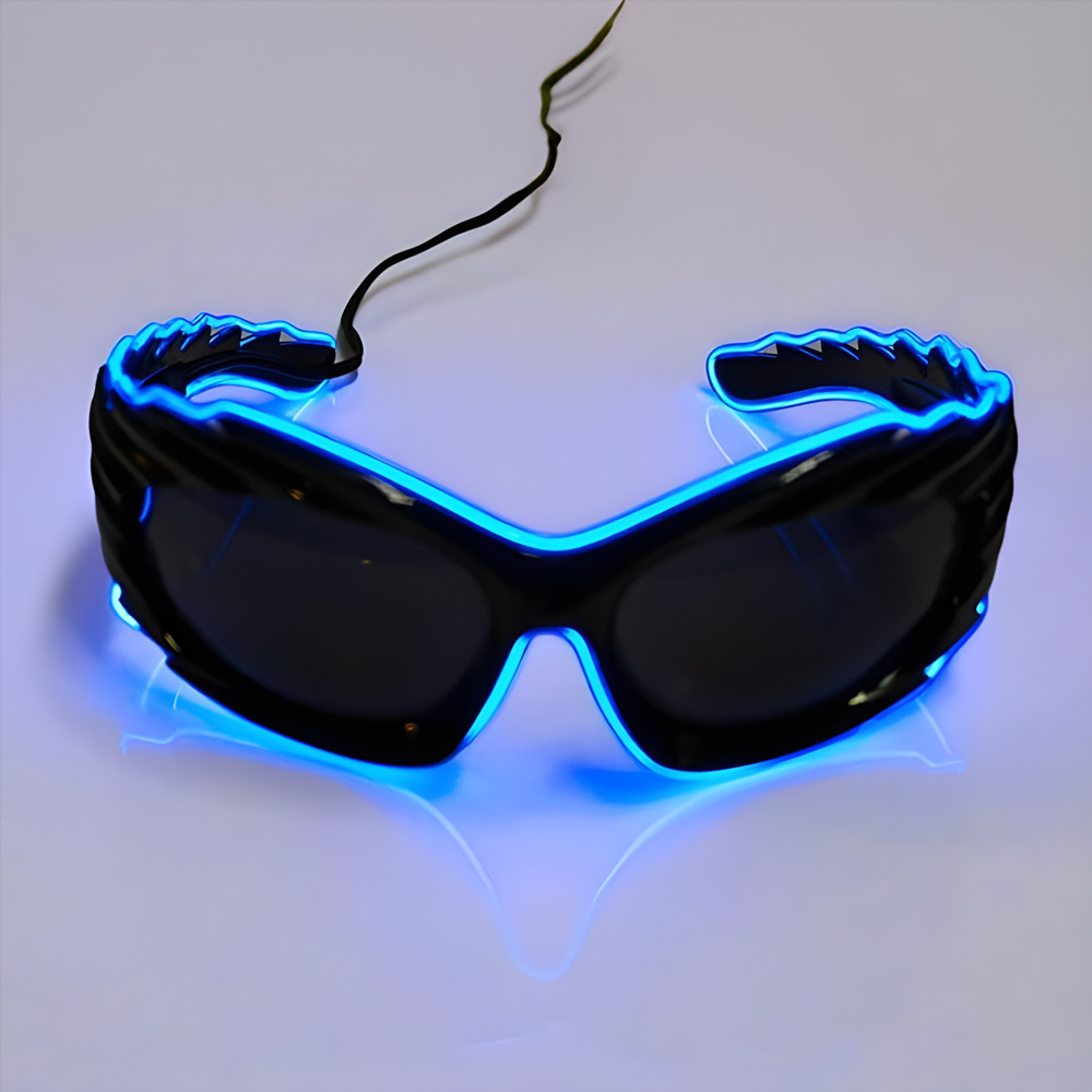 Europa y Estados Unidos transfronterizos fiesta LED gafas de luz de moda cyberpunk bungee línea de luz de sol gafas de sol de tecnología