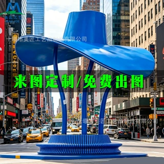 玻璃钢凉亭帽子造型屋公园标志性遮阳棚摆件景观玻璃钢休息亭定制