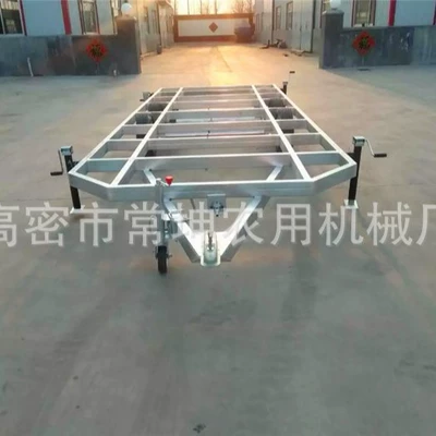 Large Tow Flatbed Trailer Galvanized Wooden House Trailer 3 Tons Rv Chassis Heavy-Duty Flatbed Trailer Non-Calibration/Production