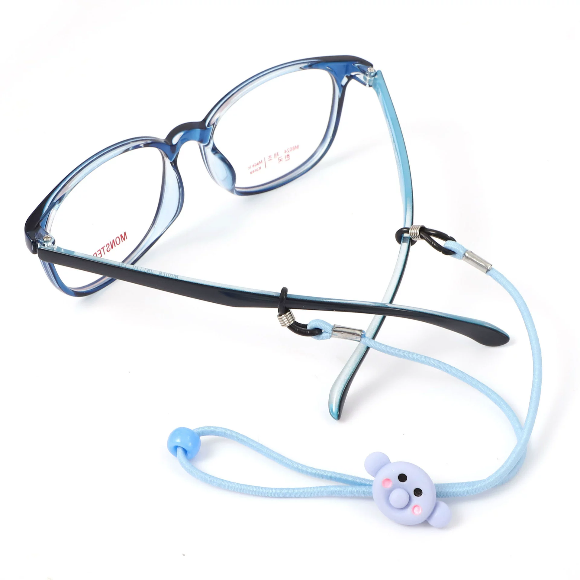 Children's cartoon glasses with animals, non-slip elastic strap