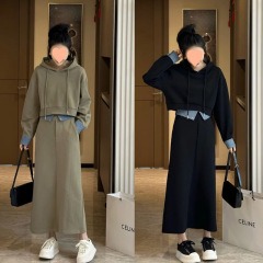 大码女装春秋款卫衣裙套装洋气显瘦半身裙时尚两件套胖200斤300