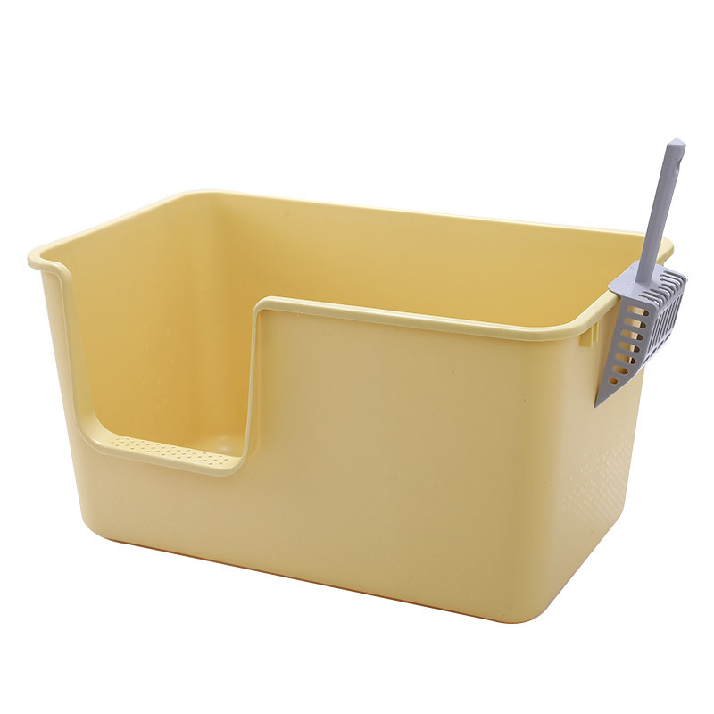 Caja de arena para gatos de gran tamaño completo semi-cerrado extra grande inodoro abierto integrado caja de arena para gatitos a prueba de salpicaduras