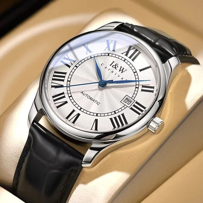 Manufacturer Wholesale Iw Watches Stainless Steel Couple Watches Mechanical Watches Leather Strap Watches Simple Business Casual Men's and Women's Matching Watches