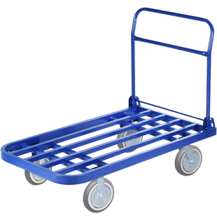 Trolley folding flatbed mute cart pull trailer heavy wheel truck warehouse large labor-saving wheels