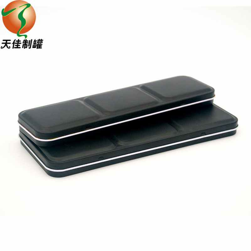 24色固体水彩颜料分装铁盒12色水彩画笔金属盒黑色方形铁盒现货