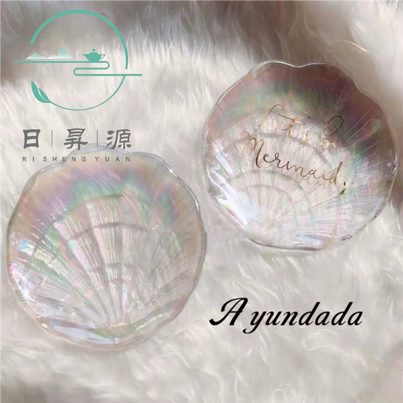 Crystal Glass Material Nail Art Plate Fairy Plate Magic Color Letter Jewelry Plate Incense Plate Shell Plate Photo Props