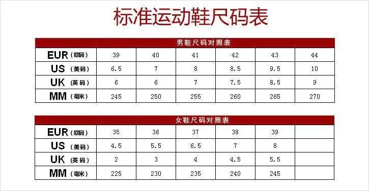 Shoes code corresponding to table European code and Chinese code.jpg