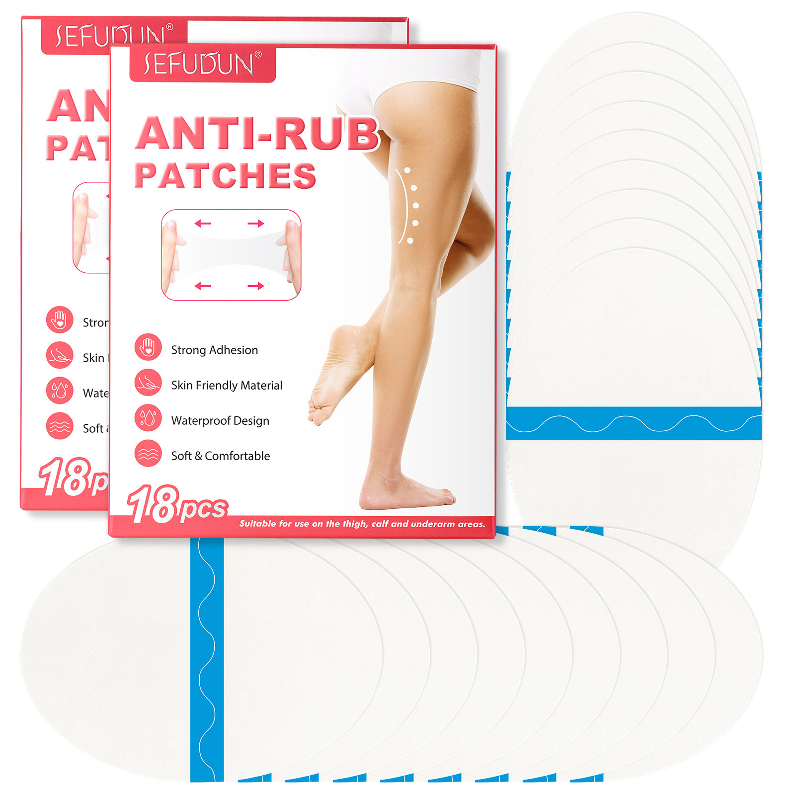 SEFUDUN Thigh Anti-wear Sticker Transparent Invisible Anti-friction Sticker Thigh High Elastic Leg Protection Knee Random Sticker 4