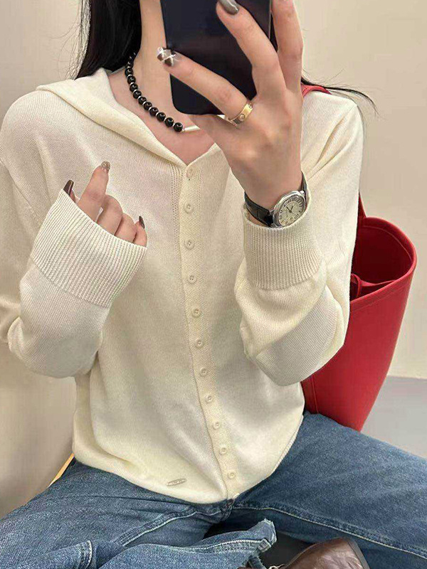 连帽针织衫女开衫秋季2025新款时尚洋气休闲长袖上衣宽松外搭毛衣|undefined