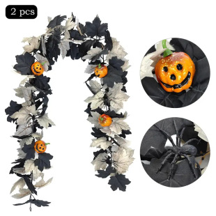 Simulated Halloween Rattan Ghost Face Pumpkin Maple Leaf Rattan Amazon Home Halloween Maple Leaf Pumpkin Rattan