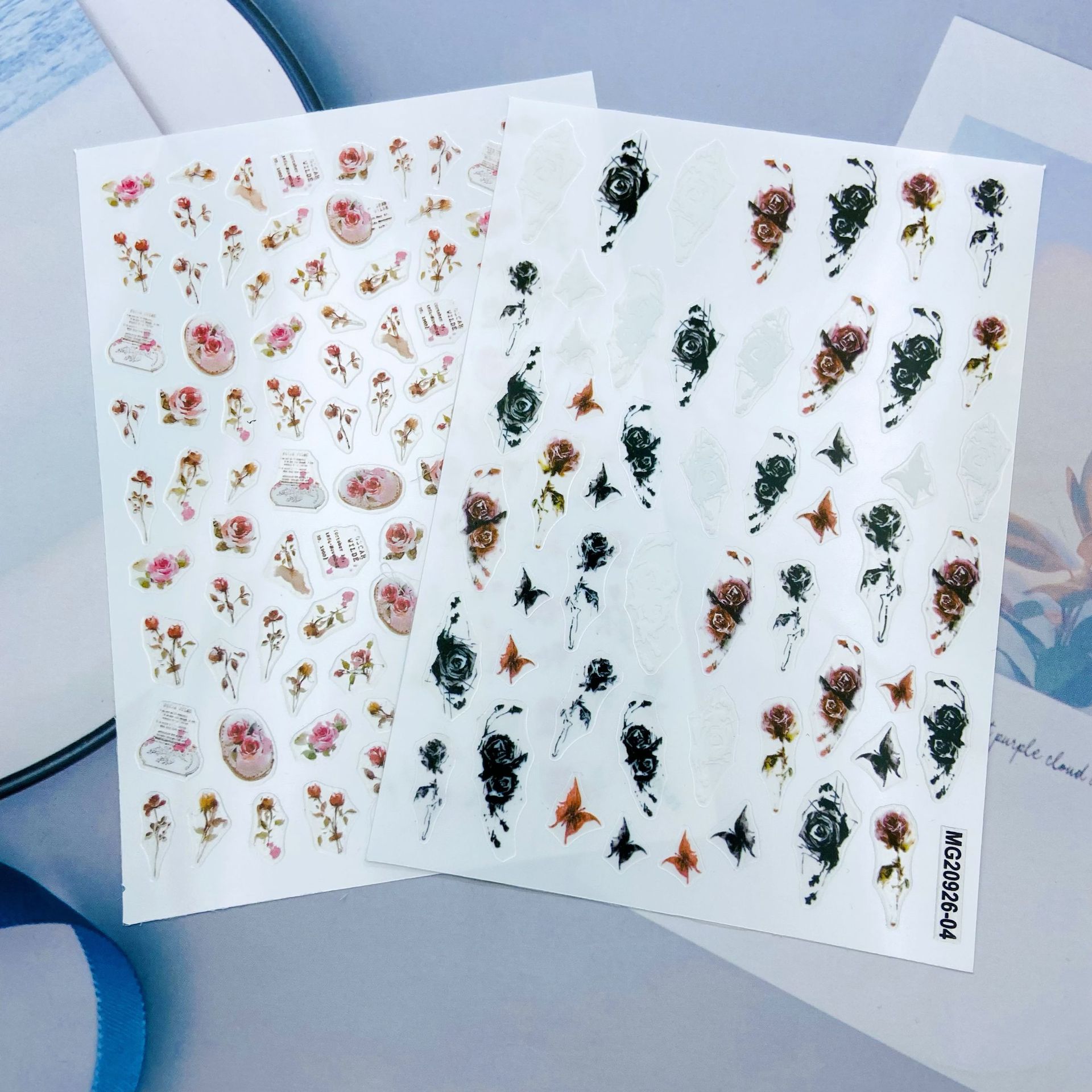 Japanese adhesive nail stickers contains rose