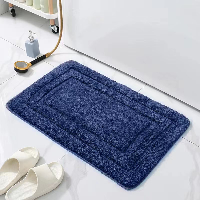 Tapete de chão em jacquard de fibra ultrafina com laços, espesso, antiderrapante, absorvente de água, para banheiro, porta e cozinha._voghion.com