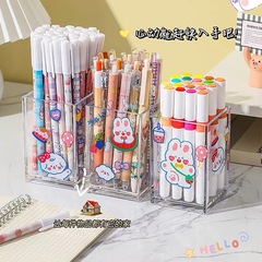 Acrylic Pen Holder Transparent Student Boy Girl Stationery Pen Case Desk Organizer Storage Box High-End Lightweight Luxury Simple Pen Tub