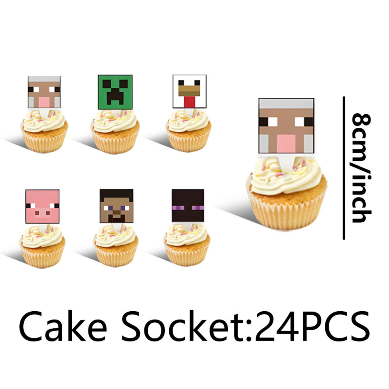 Amazon 新しい Minecraft ピクセルテーマ誕生日パーティー食器使い捨てテーブルクロスティッシュペーパー皿装飾|undefined