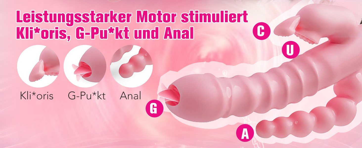 Tongue-Licking Triple-Head Rabbit Vibrator, Multi-Frequency Rechargeable Handheld Massager for Women and Couples — detail image 4