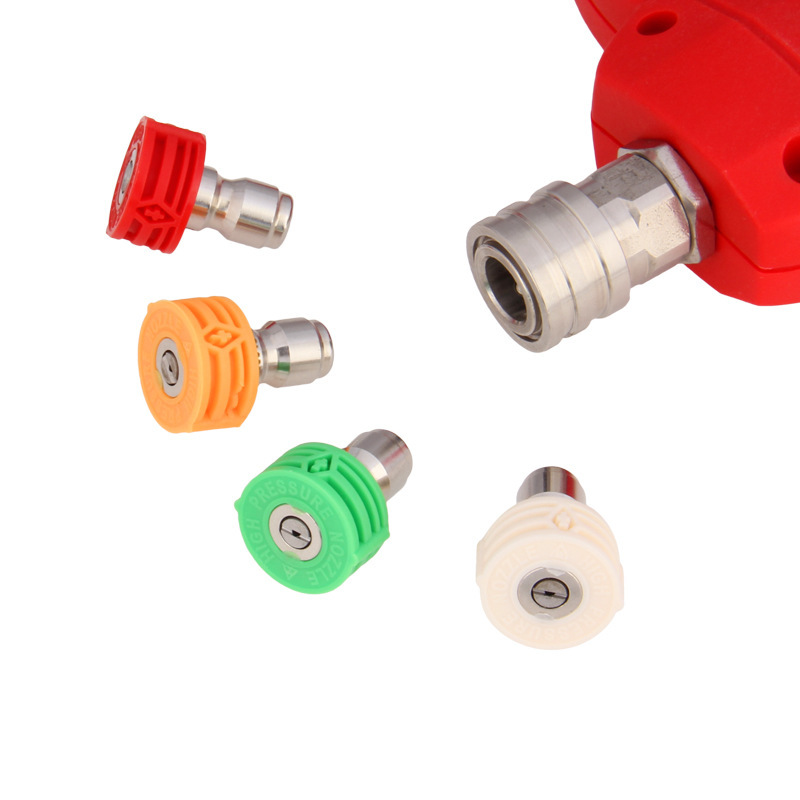 1/4快插式高压清洗机喷嘴扇形水枪快接头配件不锈钢洗车机快接头