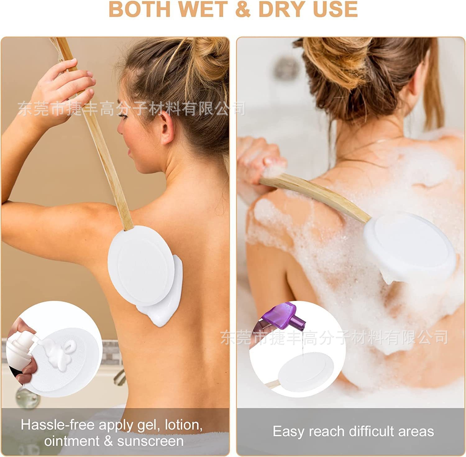 8-piece EVA nuevo cepillo de limpieza Lotus mango de madera cepillo de baño cabeza recubrimiento de loción cepillo de baño fábrica en stock al por mayor