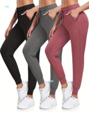 女性用パックスウェットパンツ ポケット付きレディースジョガー 越境
