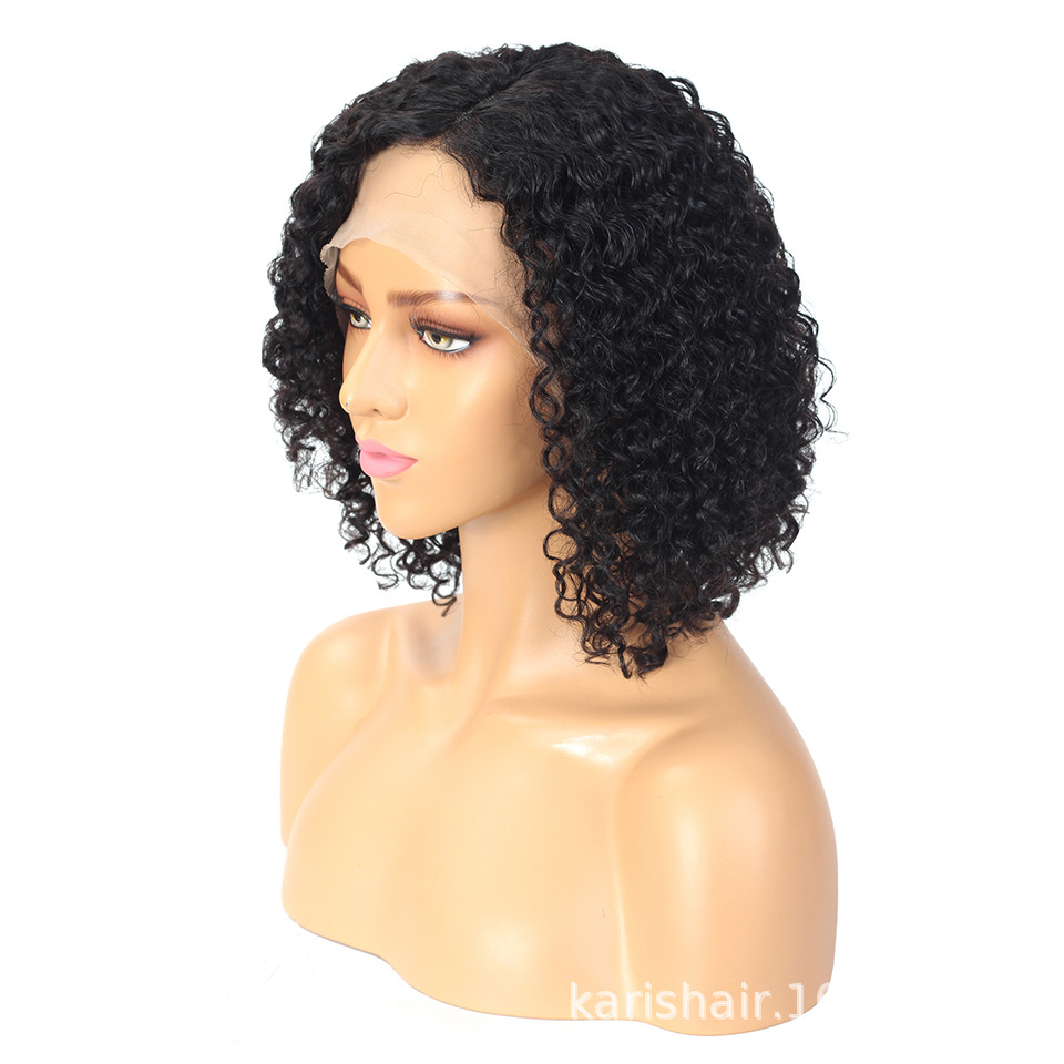 Pelucas de Bob rizado Peluca de cabello humano real Peluca de cabello humano Peluca de cabello rizado