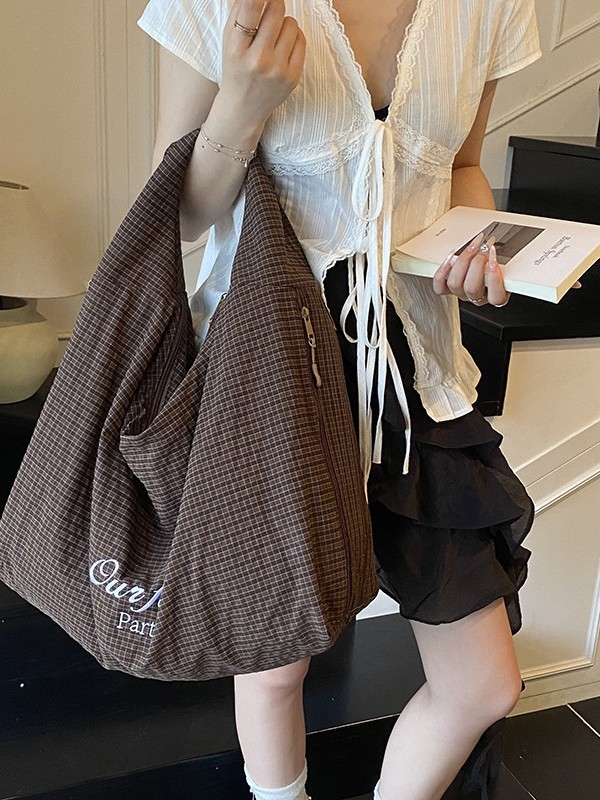 红色帆布包女2025新款大容量慵懒松弛感通勤包学生党旅行托特包潮|undefined
